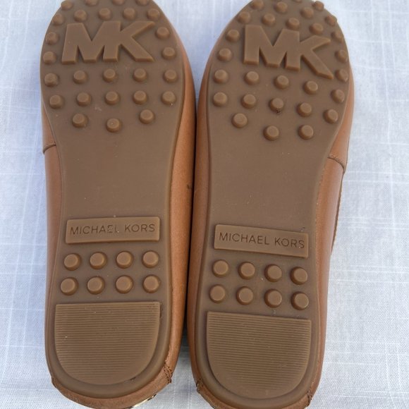 Michael Kors Moccasin Loafers Sutton Leather Upper Rubber Sole Tan Shoes 7.5M - Picture 9 of 10